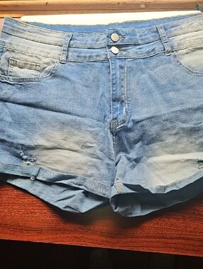 High-Rise Light Blue Denim Women’s Shorts